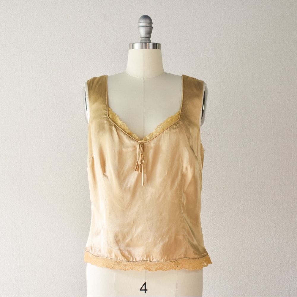 Vintage Silk Charmeuse Lingerie Tank Top Y2K 00s